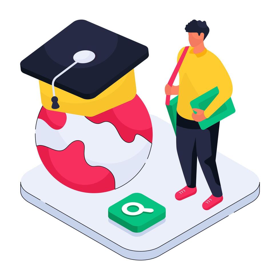 A beautiful design illustration of global Education vector
