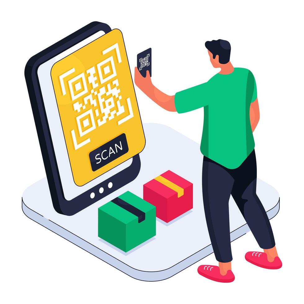 An illustration design of barcode tracking vector