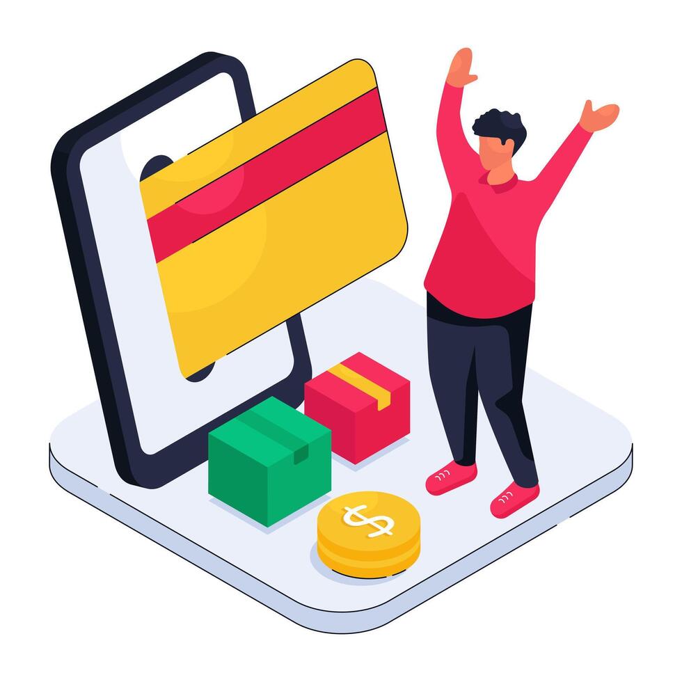 Trendy design of mobile card payment vector