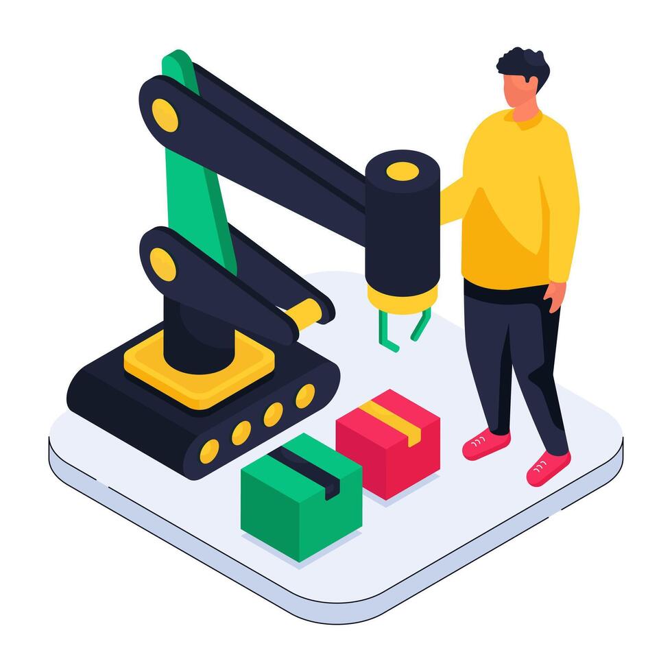 Conveyor belt illustration, editable vector