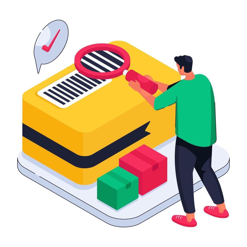 An illustration design of barcode analysis vector