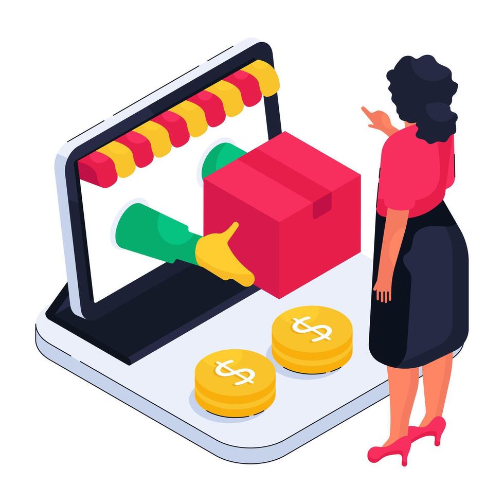 An illustration design of online parcel vector