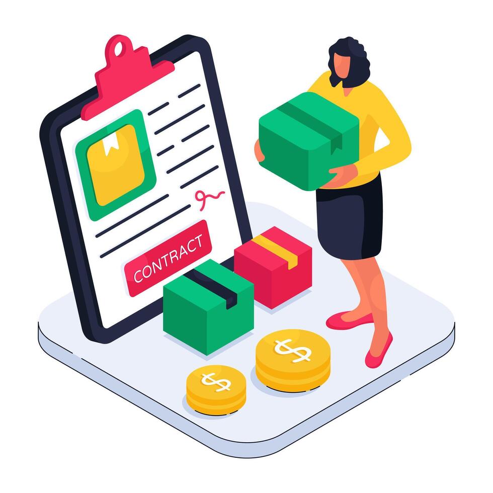 An illustration design of logistic contract vector