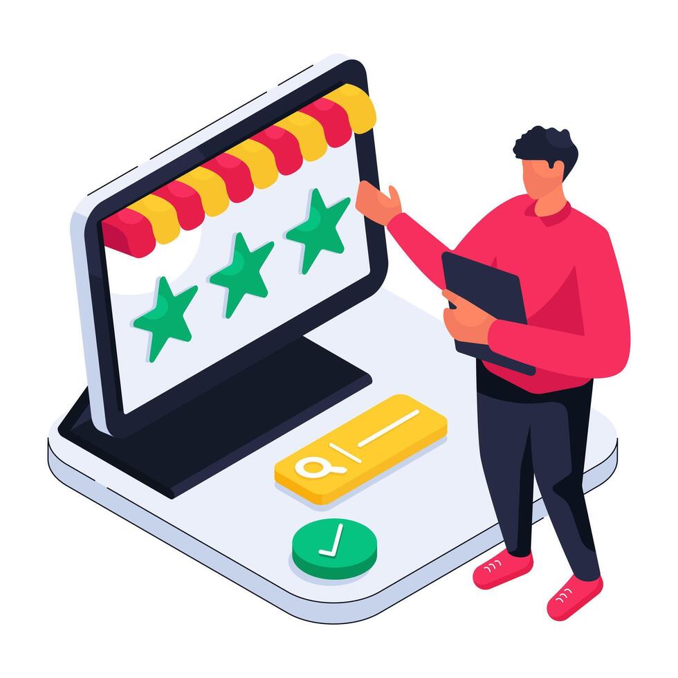 Trendy design illustration of online ratings vector