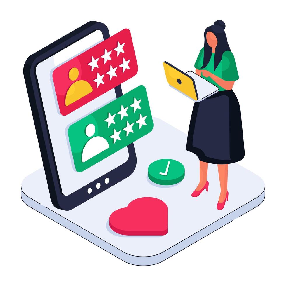 A unique design illustration of mobile feedback vector