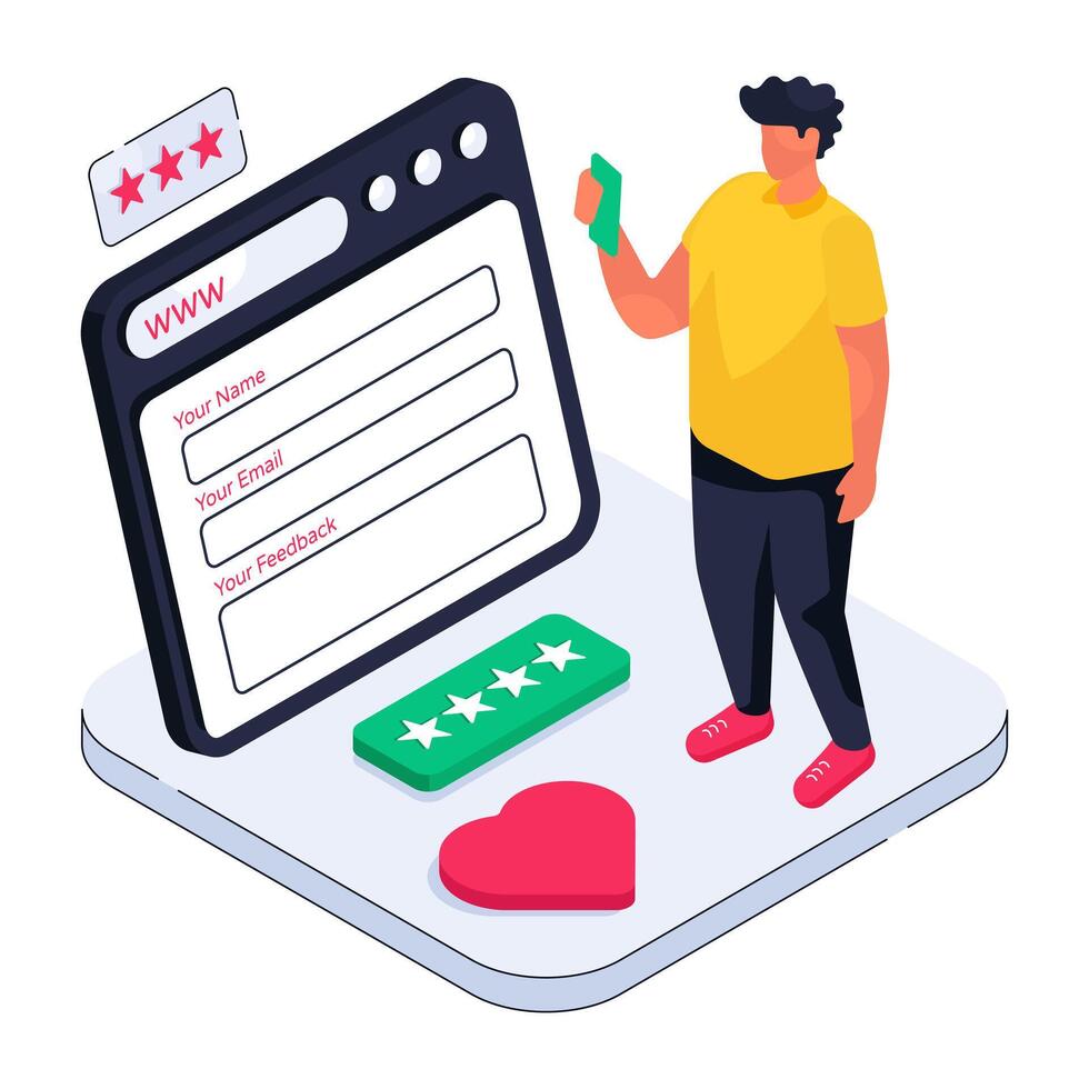 Modern design illustration of online survey vector