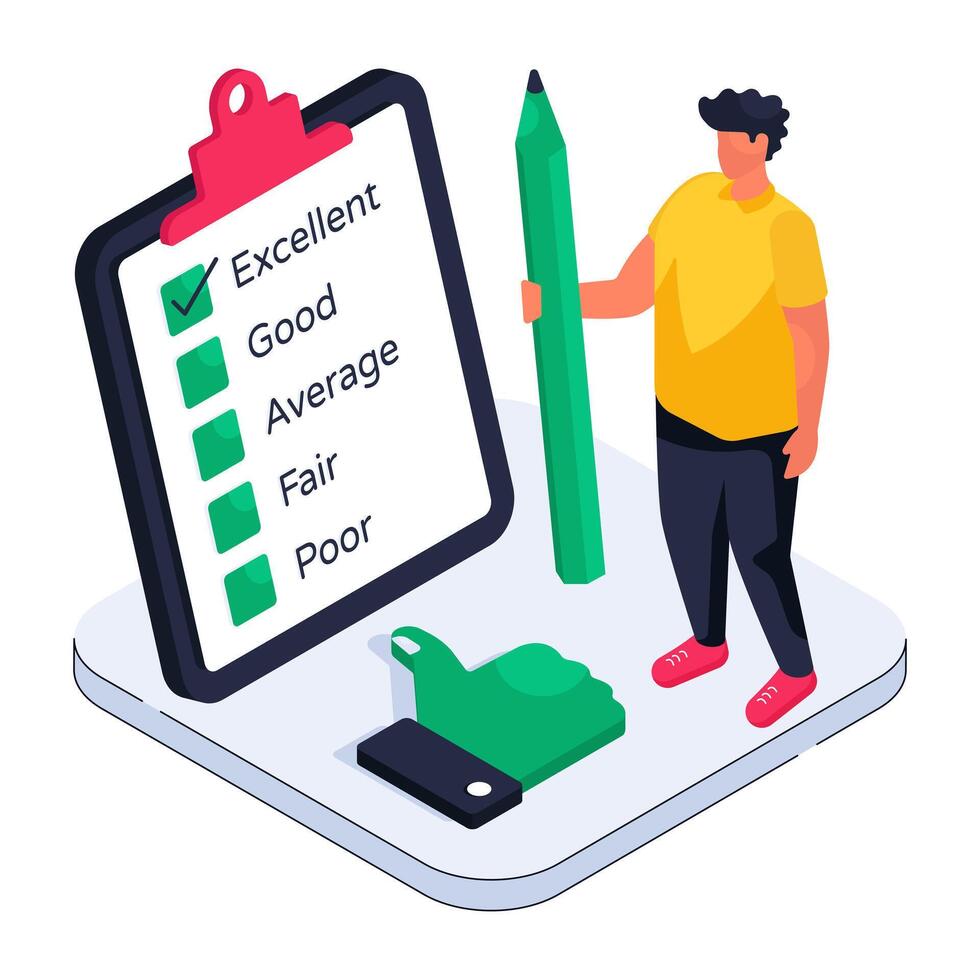 Modern design illustration of survey list vector