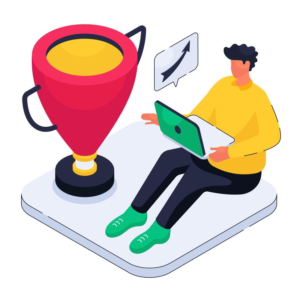 Modern design illustration of trophy vector