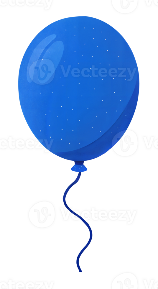 Blue balloon floating in the air, cut out - stock . png