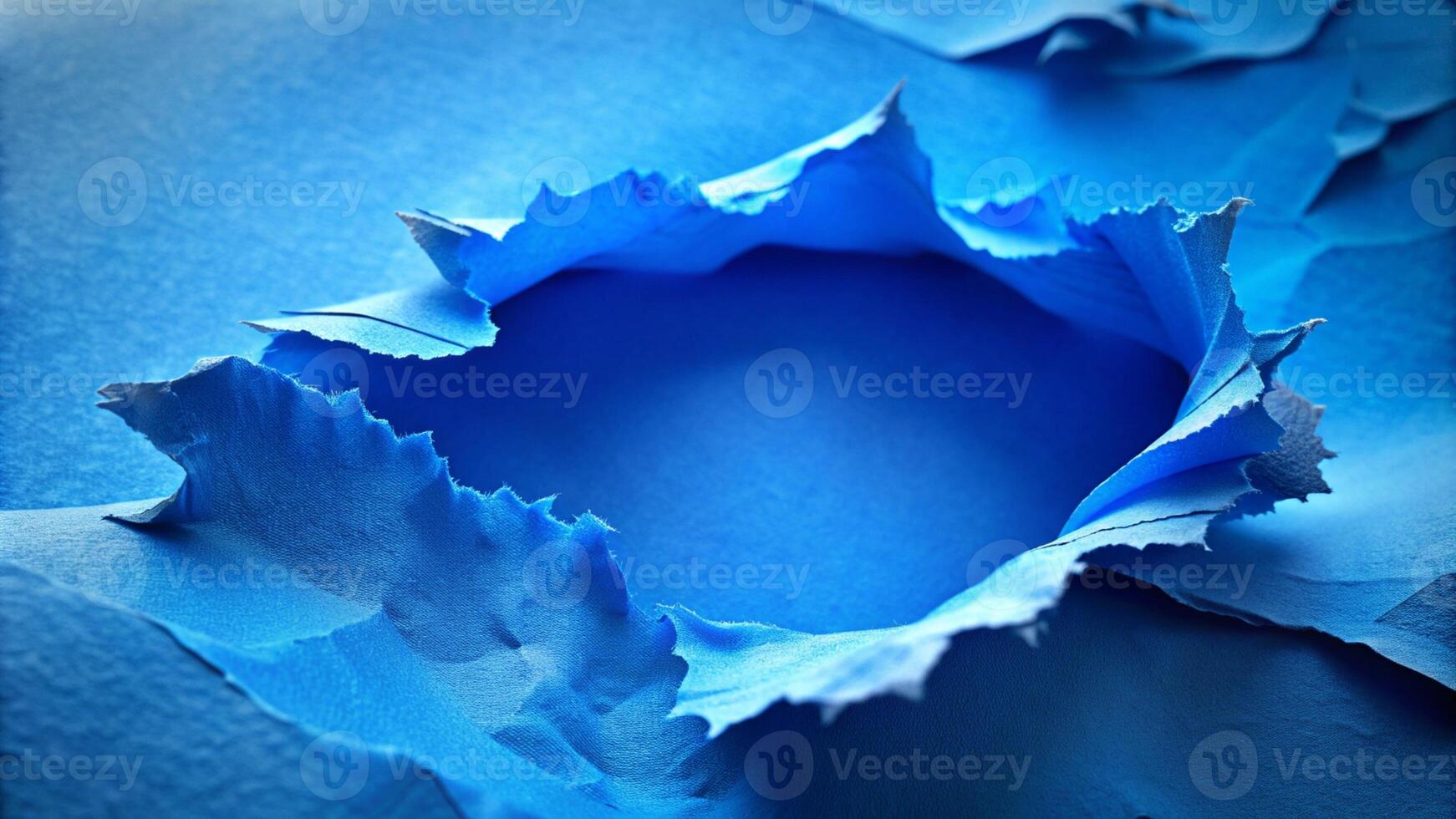 Blue ripped torn paper background for your presentation background photo