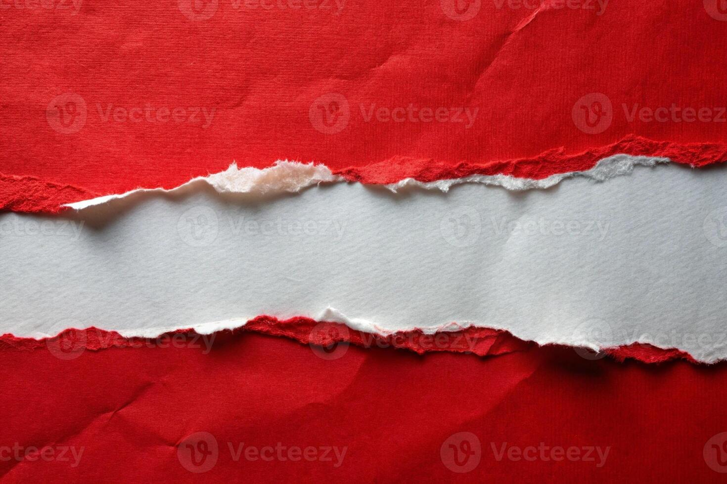 Red ripped rectangle paper with white background for your background photo