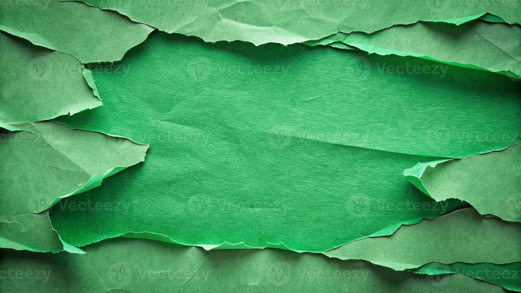 Green ripped torn paper background for your presentation background photo
