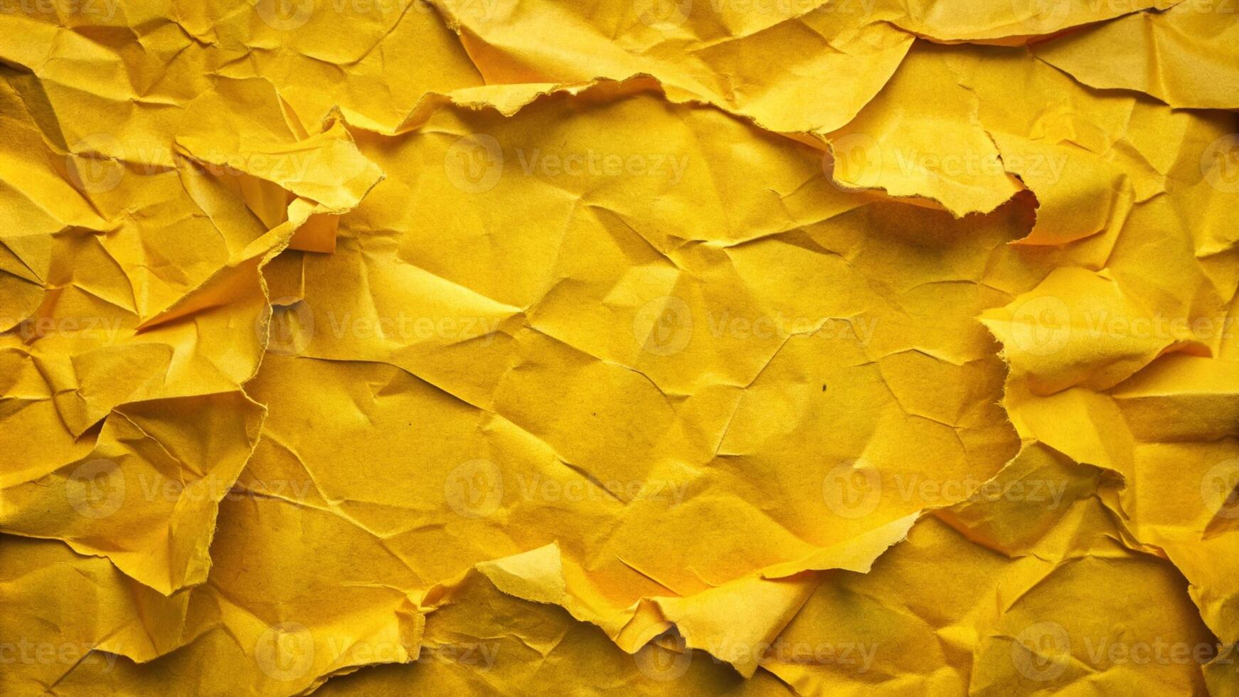 Yellow ripped torn paper background for your presentation background photo
