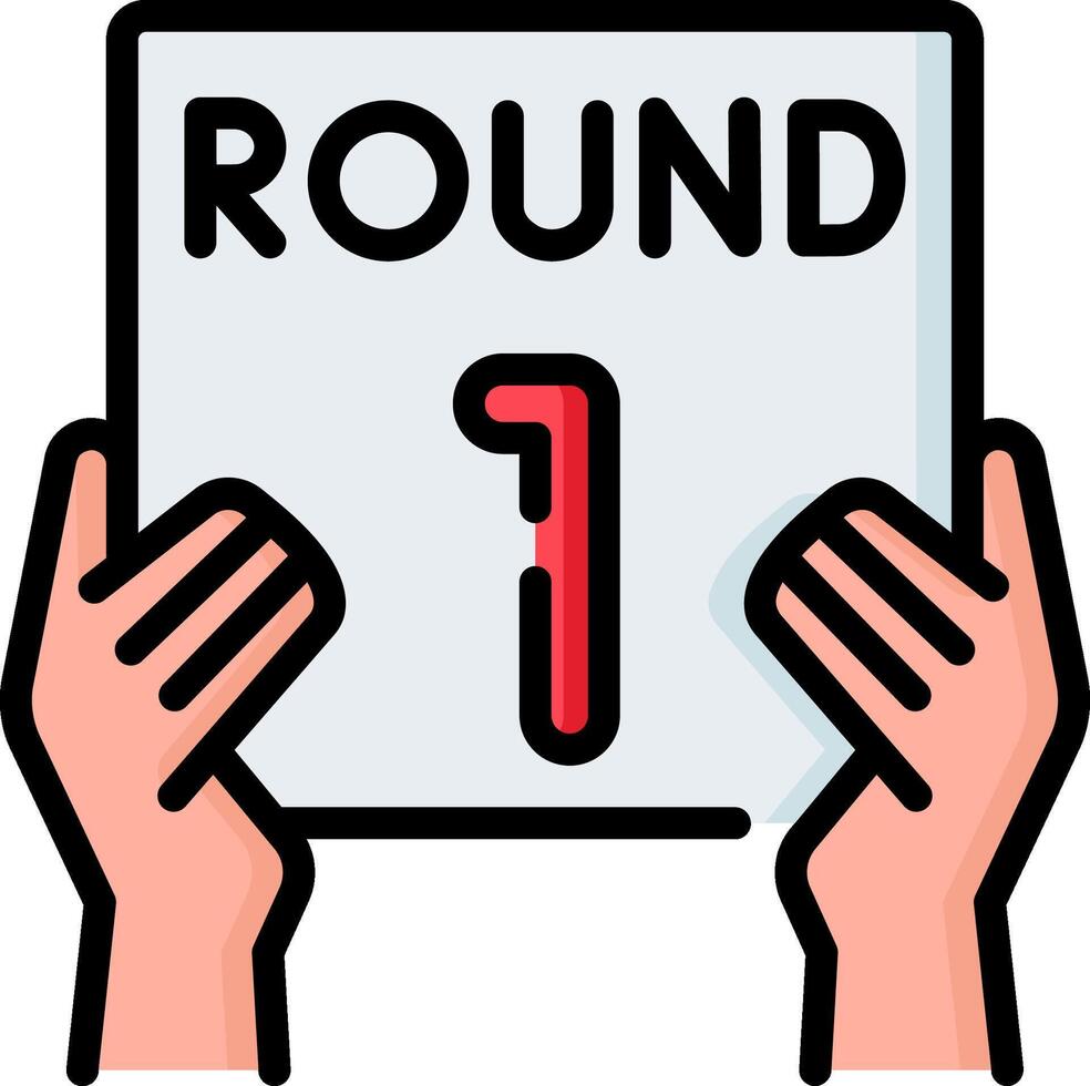 first round illustration design vector