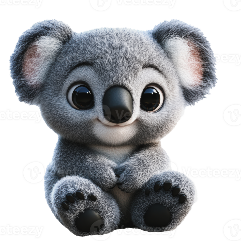 Cute koala character in a friendly pose png
