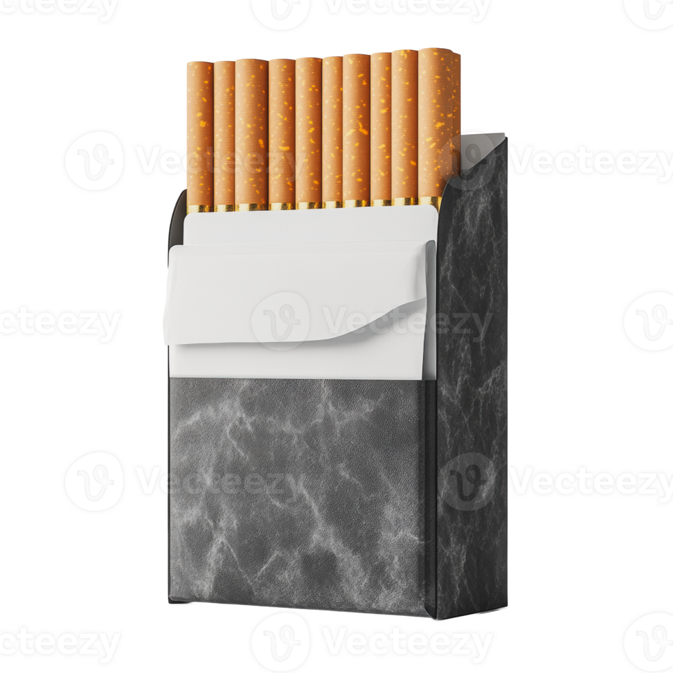 Pack of cigarettes in a black case on display png