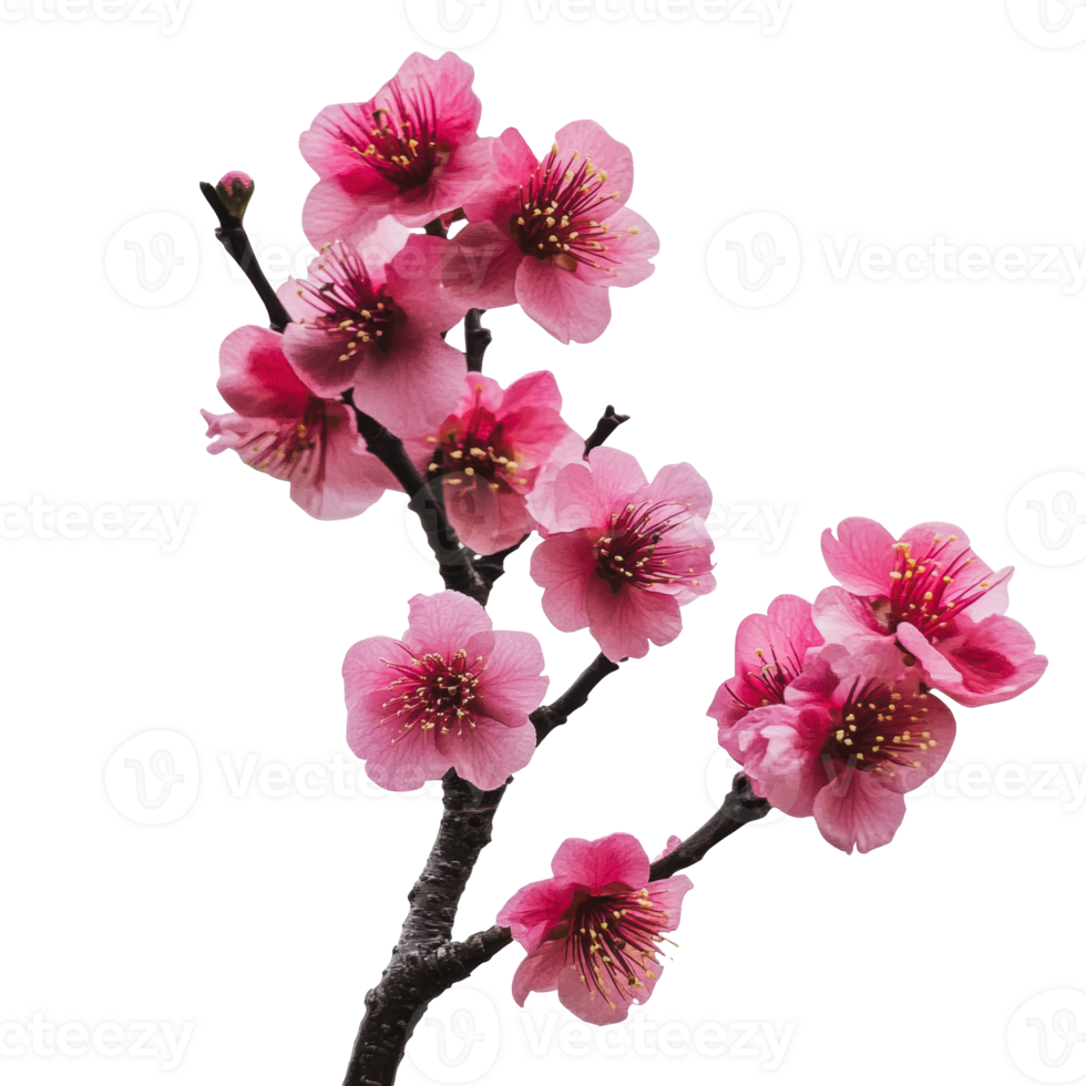 Cherry blossoms blooming on a branch in spring png