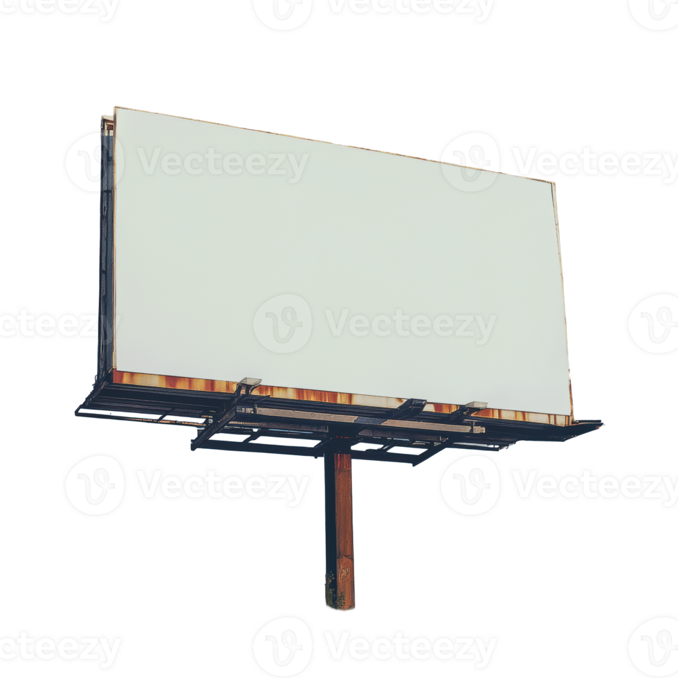 Empty billboard standing against a clear sky in an urban area png