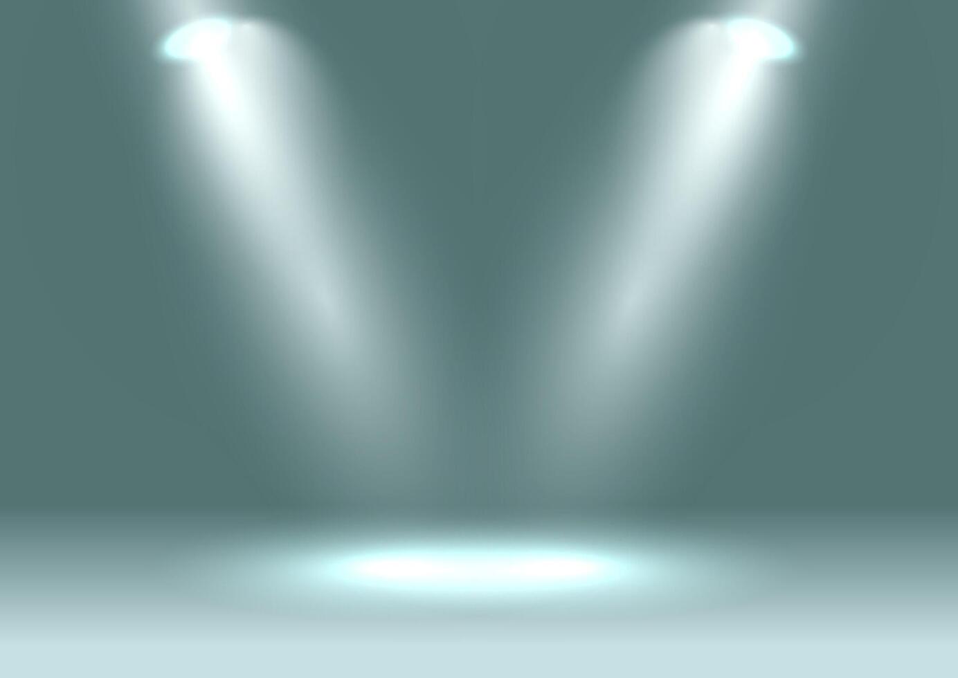 Display background with spotlights shining down in an empty room vector