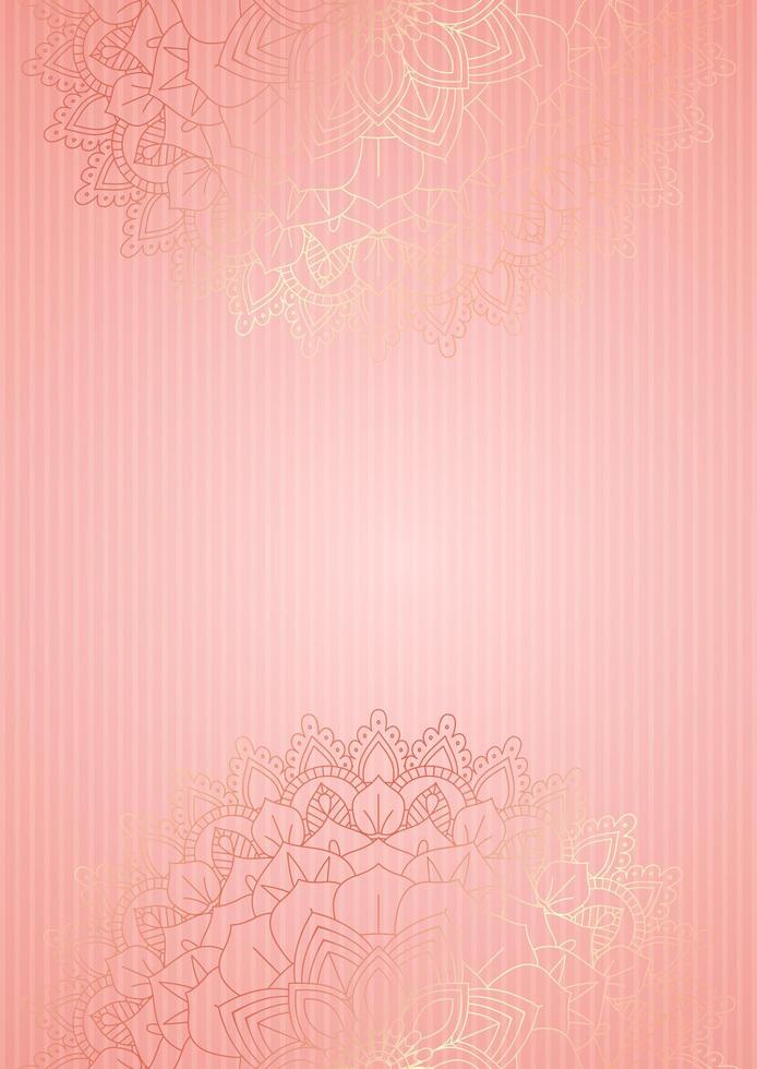 Decorative background with rose gold mandala design vector