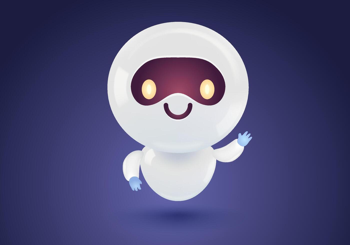 Illustration of cute robot. icon for chatbot in realistic style. vector