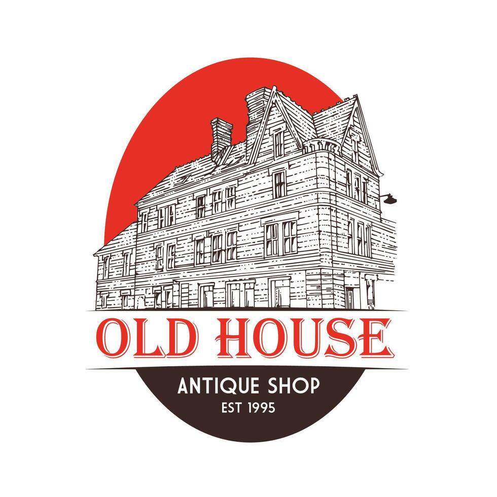 Old historical building illustration vector
