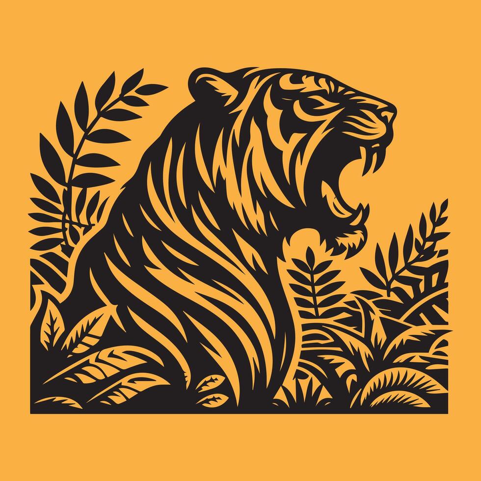 Colorful Bold Tiger Head Logo with Stylized Manes in Vibrant Colors, Majestic Animal Illustration vector