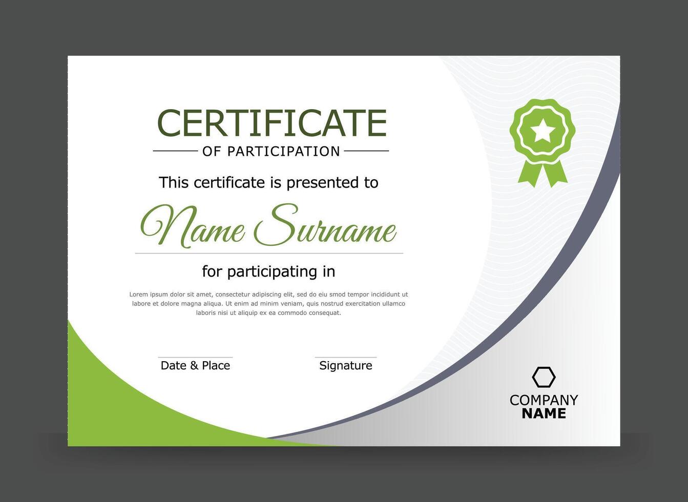 Abstract green certificate design template for multipurpose vector