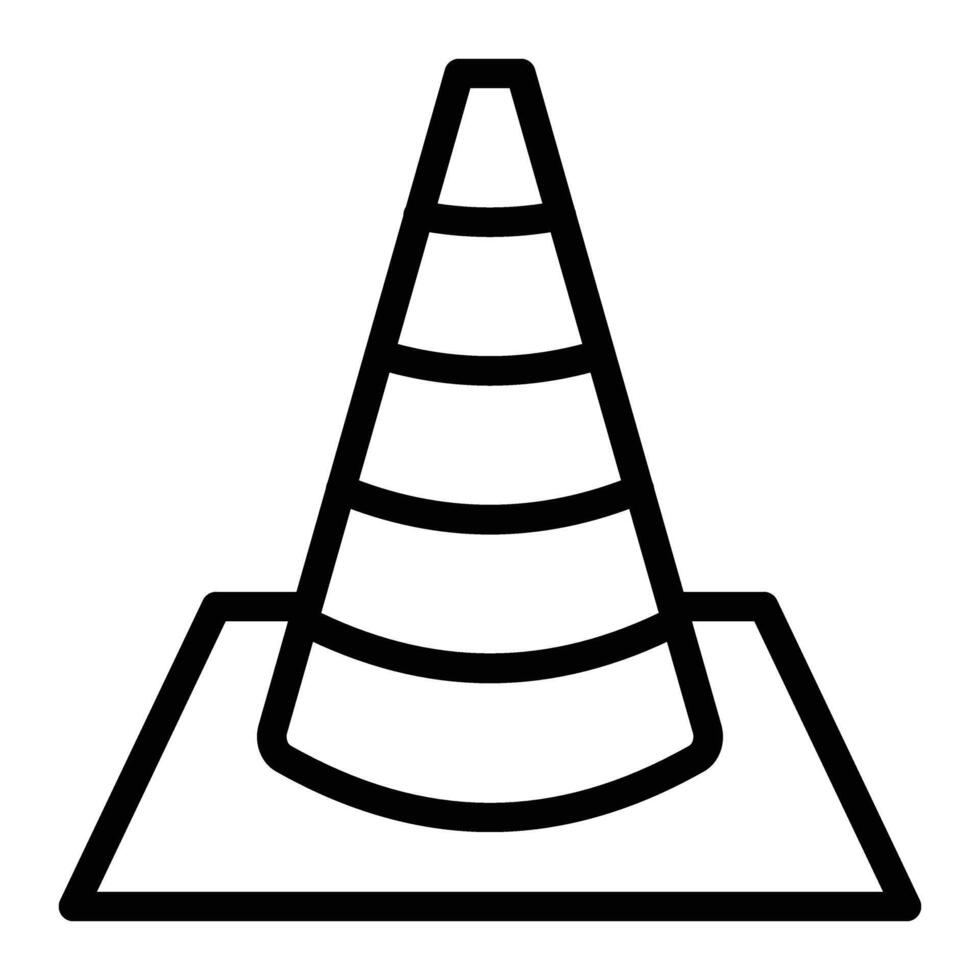Traffic Cone Line Icon Design For Personal And Commercial Use vector