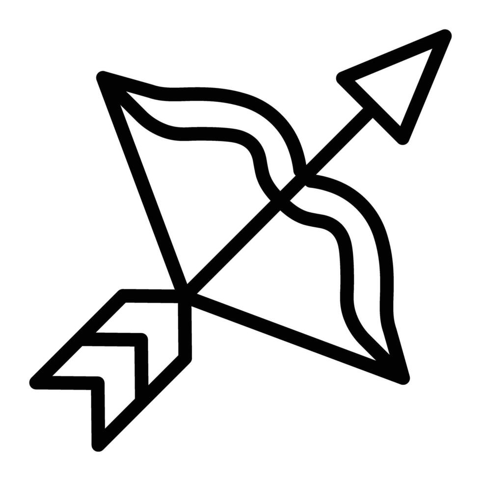 Bow And Arrow Line Icon Design For Personal And Commercial Use vector