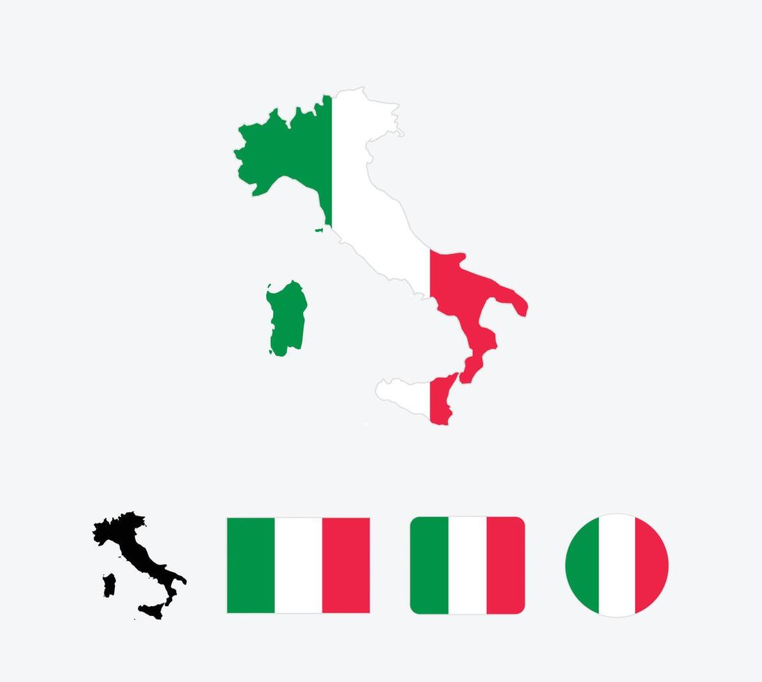 Italy flag. Set of Italy Flags Collection. vector