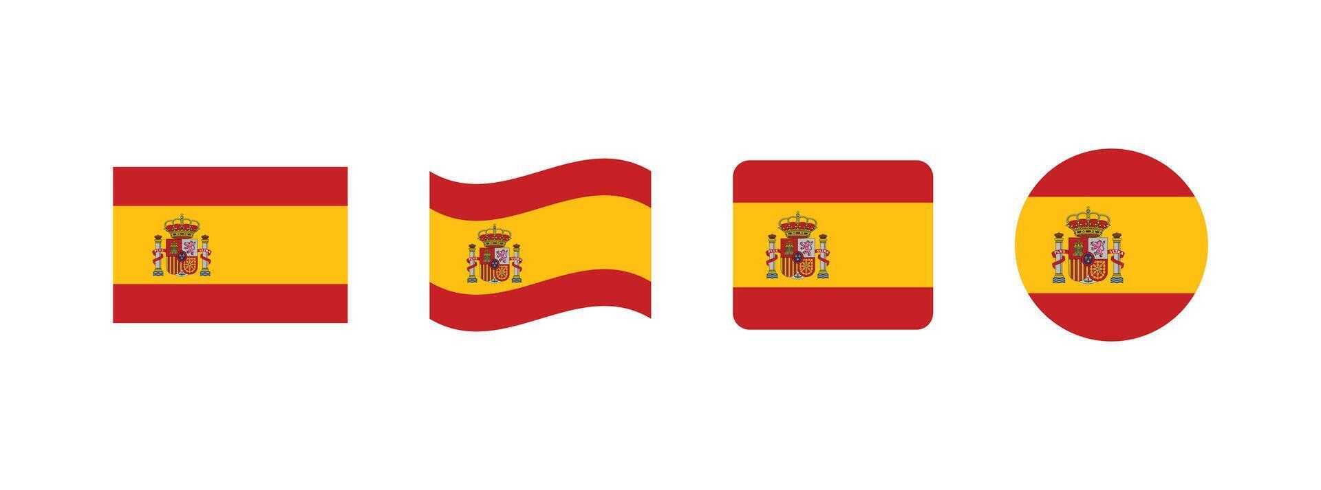Spain flag. Set of Spain Flags Collection. vector