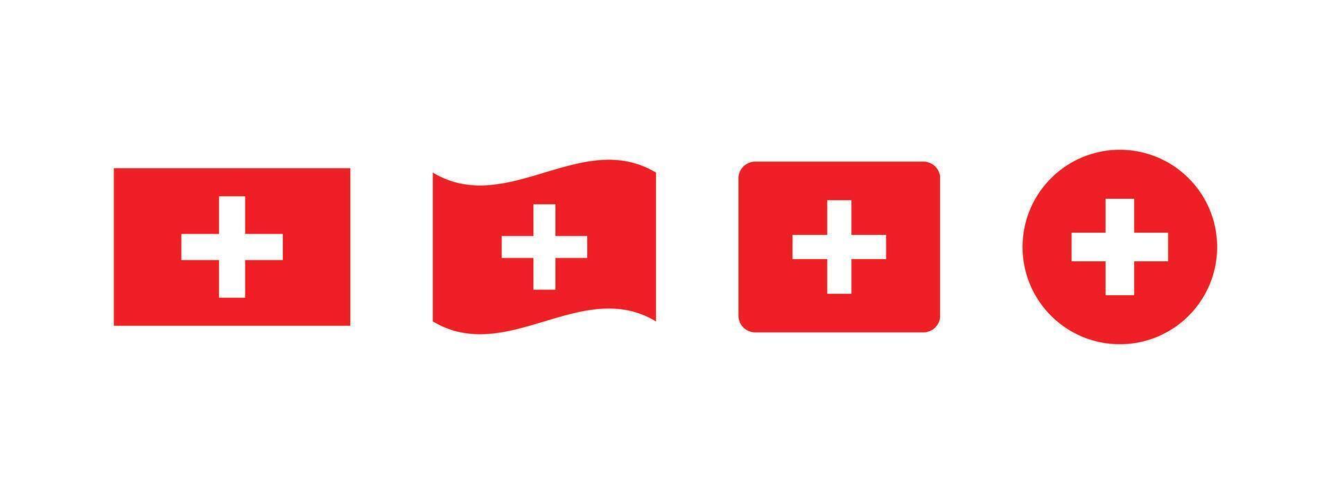Switzerland flag. Set of Switzerland Flags Collection. vector