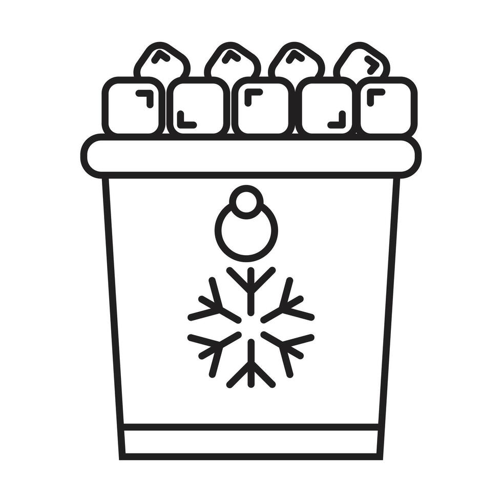 Ice bucket icon on white background vector