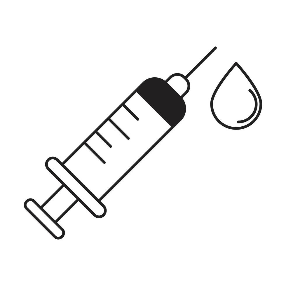 syringe icon on white background vector