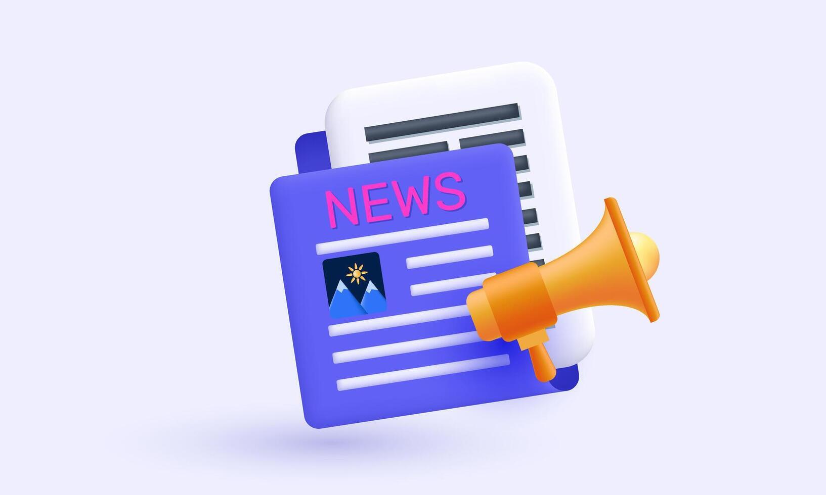 3d icon news update newspaper informationn new idea concept design vector