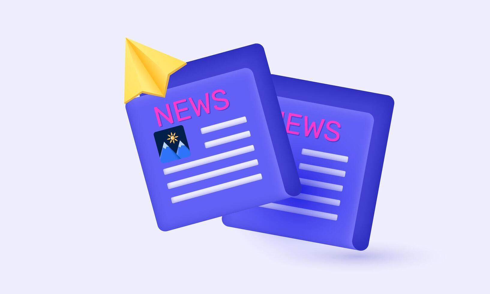 3d news update newspaper informationn new idea concept design vector