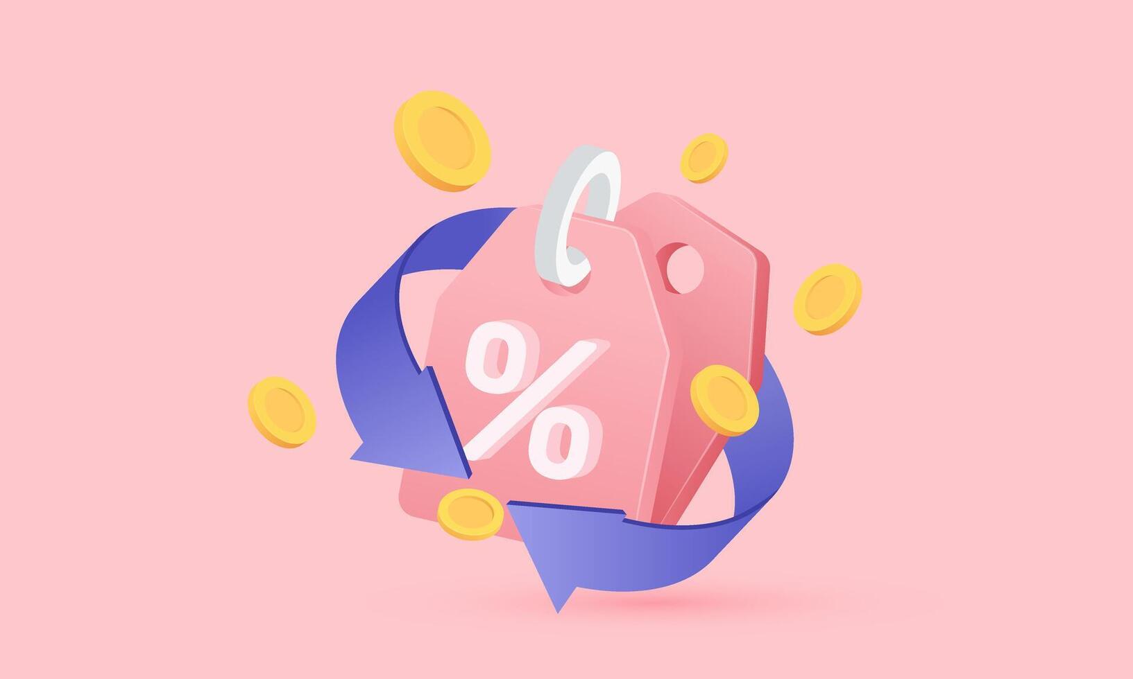 3d icon online shopping tag price new idea concept design vector