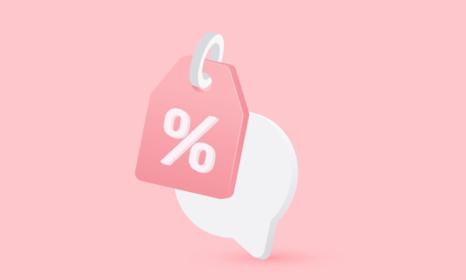 3d icon tag price discount new idea concept design vector