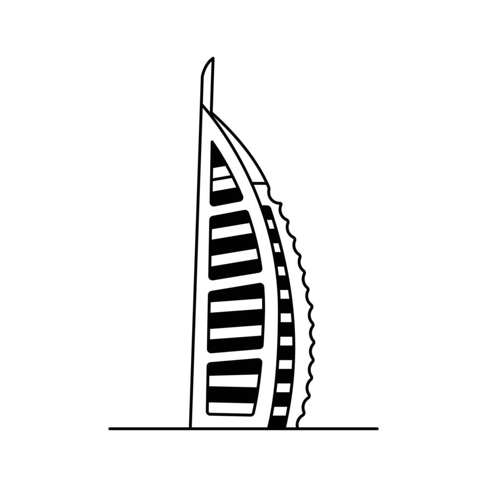 Well designed burj al arab building design vector