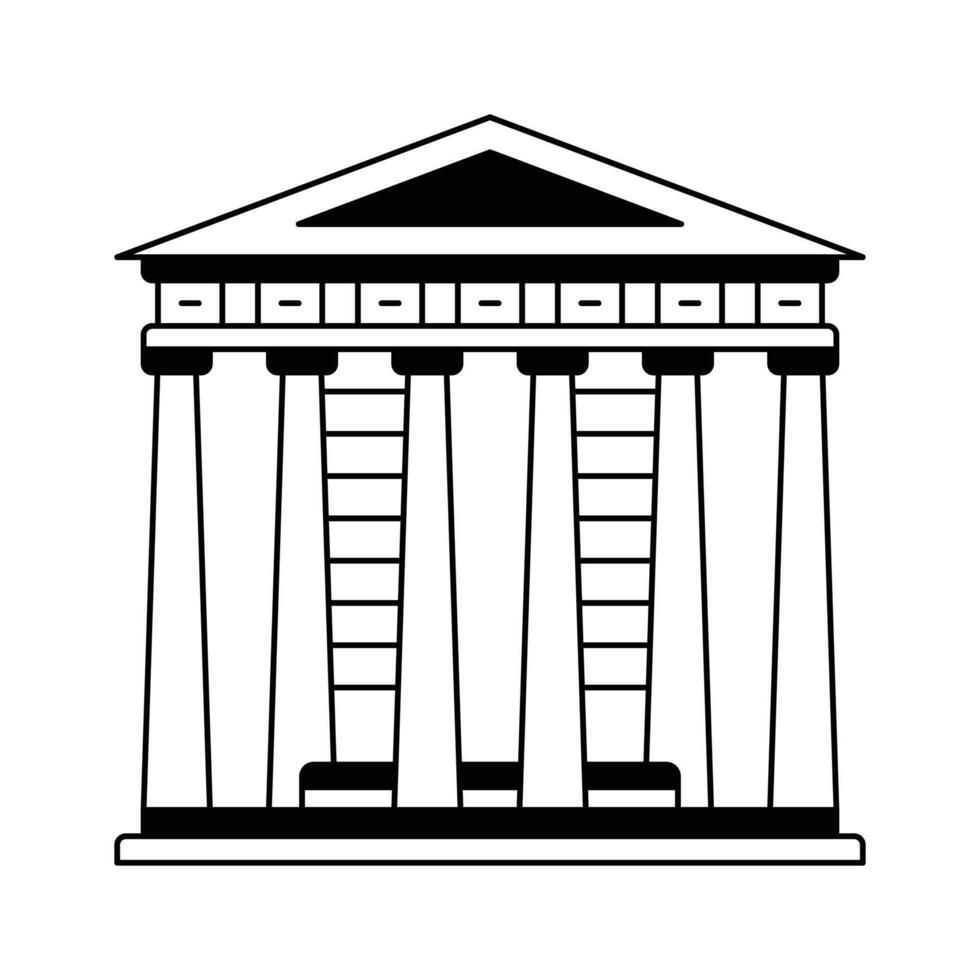 Ancient citadel in Athens, acropolis of athens in modern style vector