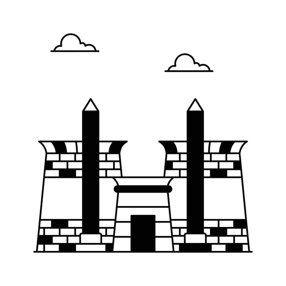 Ancient temple complex in Luxor, Egypt, Luxor Temple design vector