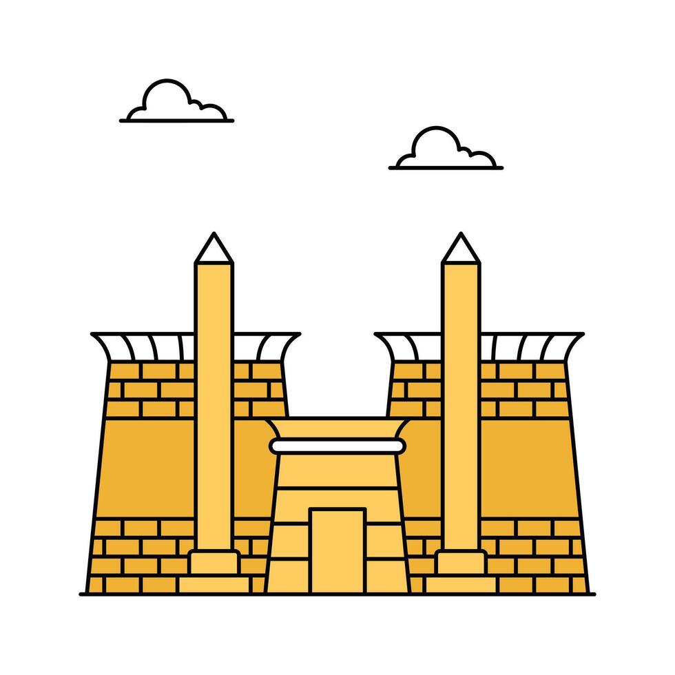 Ancient temple complex in Luxor, Egypt, Luxor Temple design vector