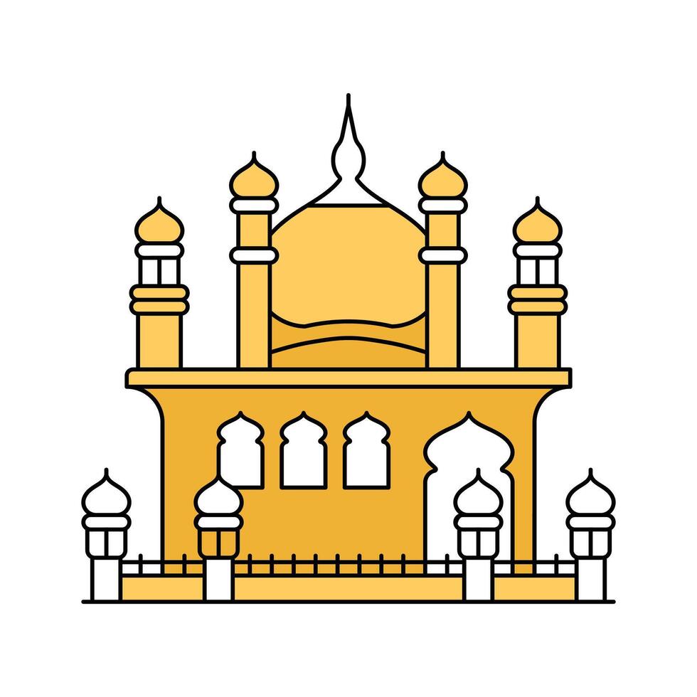 Sacred Sikh temple in Amritsar, golden temple of amritsar design vector