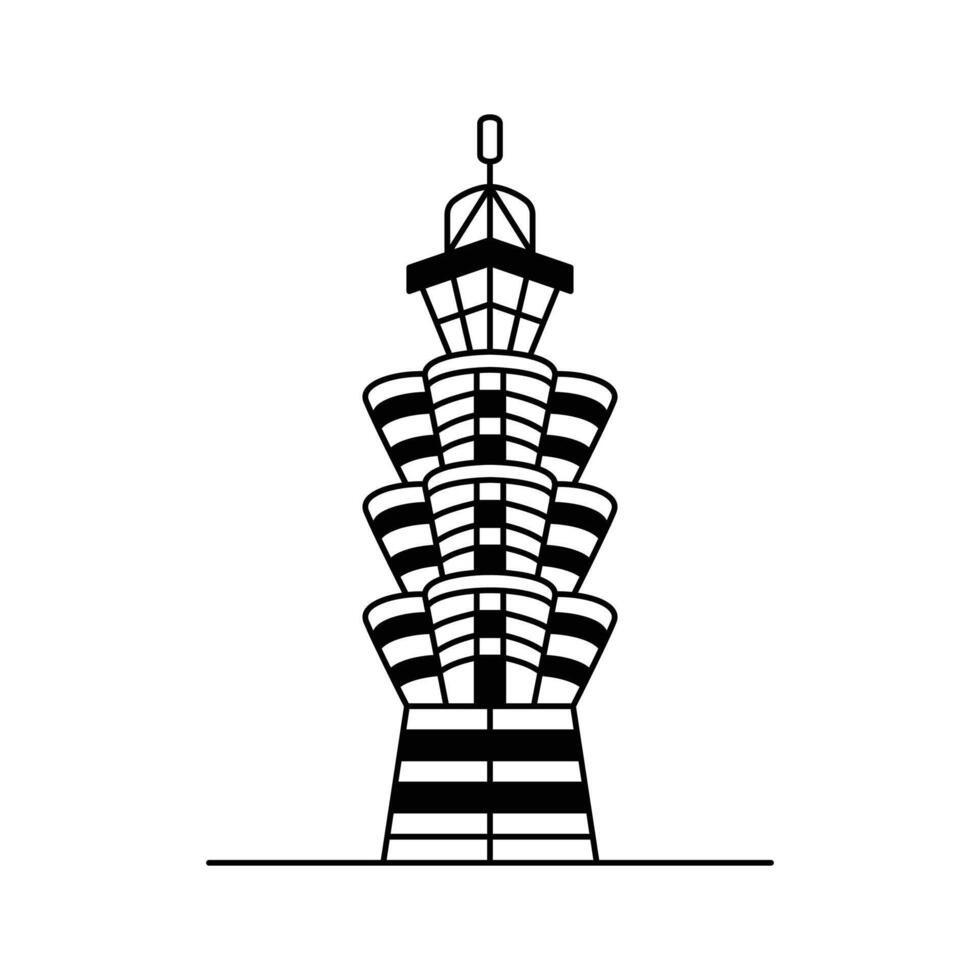 Super tall skyscraper in Taipei, Taiwan, taipei 101 design vector