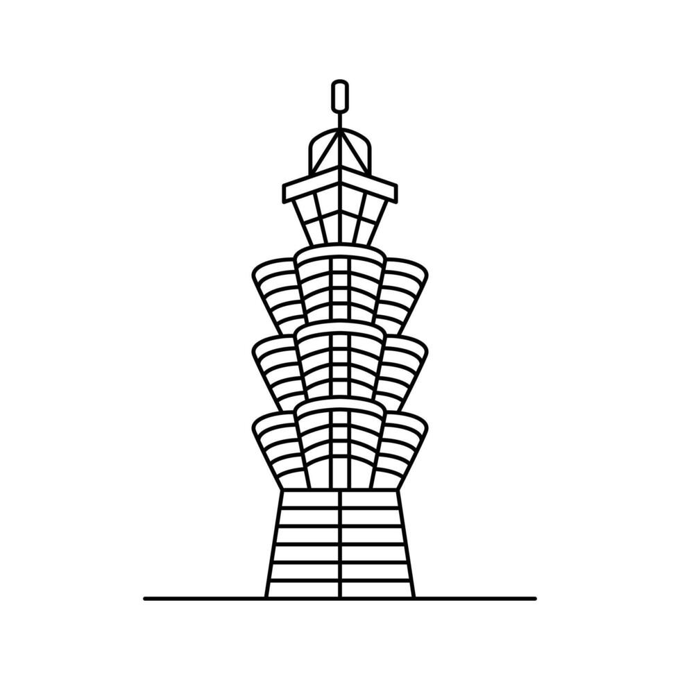 Super tall skyscraper in Taipei, Taiwan, taipei 101 design vector
