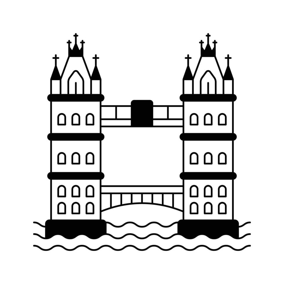 London tower bridge design isolated on white background vector