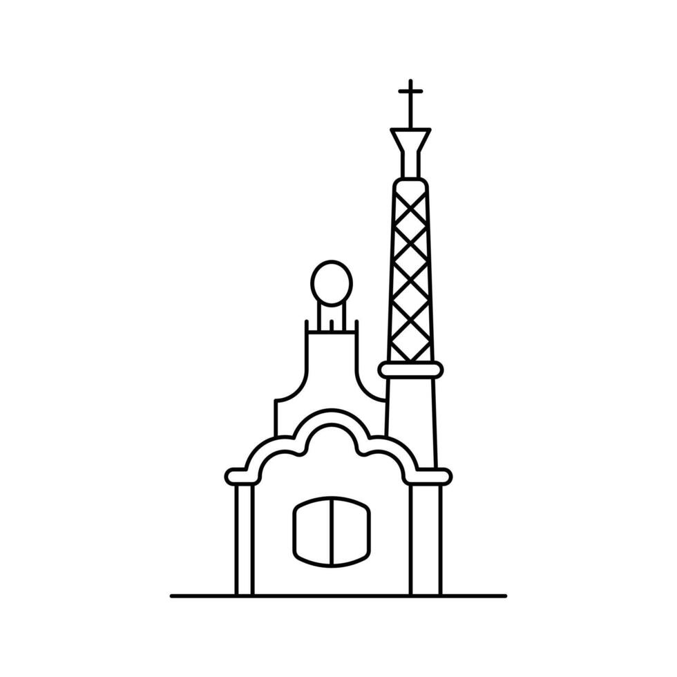Public park in Barcelona, Spain, Parc Guell design vector