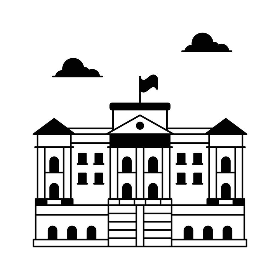 Buckingham Palace icon in trendy design style vector