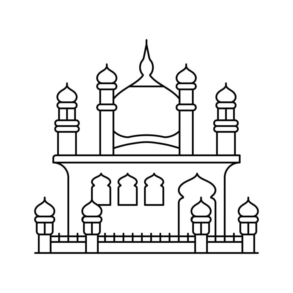 Sacred Sikh temple in Amritsar, golden temple of amritsar design vector